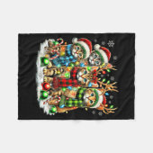 Cat Christmas Light Reindeer Santa Christmas Cats Fleecedecke (Vorderseite (Horizontal))
