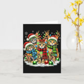 Cat Christmas Light Reindeer Santa Christmas Cats Karte (Gelbe Blume)