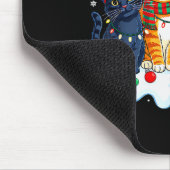 Cat Christmas Light Reindeer Santa Christmas Funny Mousepad (Ecke)