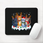 Cat Christmas Light Reindeer Santa Christmas Funny Mousepad (Mit Mouse)