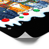 Cat Christmas Light Reindeer Santa Christmas Funny Poster (Ecke)