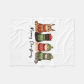 Cat Christmas Light Reindeer Santa Meowy Christmas Fleecedecke (Vorderseite (Horizontal))