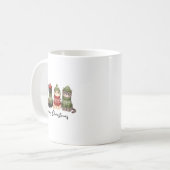 Cat Christmas Light Reindeer Santa Meowy Christmas Kaffeetasse (Vorderseite Links)