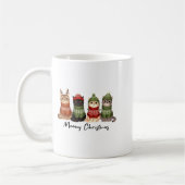 Cat Christmas Light Reindeer Santa Meowy Christmas Kaffeetasse (Links)