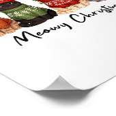 Cat Christmas Light Reindeer Santa Meowy Christmas Poster (Ecke)