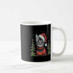 Cat Christmas Light Reindeer Weihnachten Kaffeetasse
