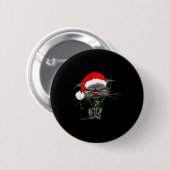 Cat Christmas Lights Bored Cat Santa Hat Funny Cat Button (Vorne & Hinten)