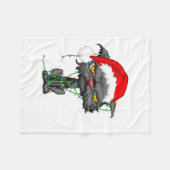 Cat Christmas Lights Bored Cat Santa Hat Funny Cat Fleecedecke (Vorderseite (Horizontal))