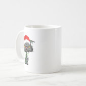 Cat Christmas Lights Bored Cat Santa Hat Funny Cat Kaffeetasse (Vorderseite Links)
