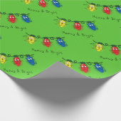Cat Christmas Lights Funny Meowy und hell Geschenkpapier (Ecke)