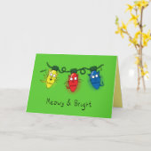 Cat Christmas Lights Funny Meowy und hell Karte (Gelbe Blume)