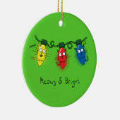 Cat Christmas Lights Funny Meowy und hell Keramik Ornament (Rechts)