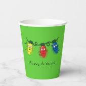 Cat Christmas Lights Funny Meowy und hell Pappbecher (Vorderseite)