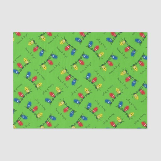 Cat Christmas Lights Funny Meowy und hell Seidenpapier (Vorderseite)