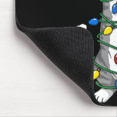 Cat Christmas Lights Funny Xmas Humor Meow Kitten  Mousepad (Ecke)