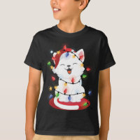 Cat Christmas Lights kitschig Portrait Snow
