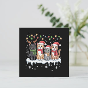 Cat Christmas LightS Santa Christmas Cat Lover Feiertagskarte