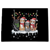 Cat Christmas LightS Santa Christmas Cat Lover Große Geschenktüte (Vorderseite)