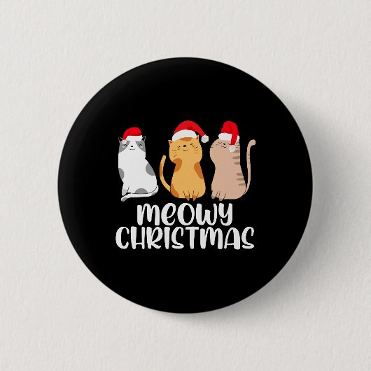 Cat Christmas - Meow Christmas X-Mas Button (Vorderseite)