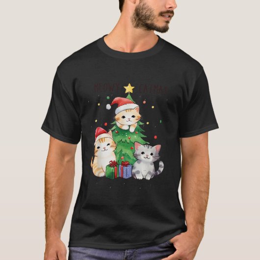 Cat Christmas Meowy Catmas Sweater Christmad Meowy T-Shirt (Vorderseite)
