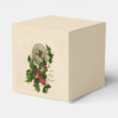 Cat Christmas Merry Holly Kitten Antique Art Geschenkschachtel (Rückseite)