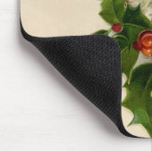Cat Christmas Merry Holly Kitten Antique Art Mousepad (Ecke)