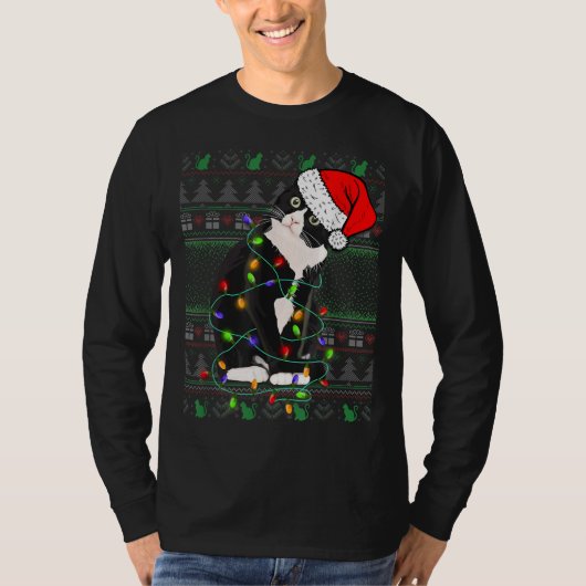 Cat Christmas Niedlich Ugge Weihnachten Sweater St T-Shirt (Vorderseite)