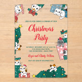 Cat Christmas Party Acryleinladungen (Vorderseite)
