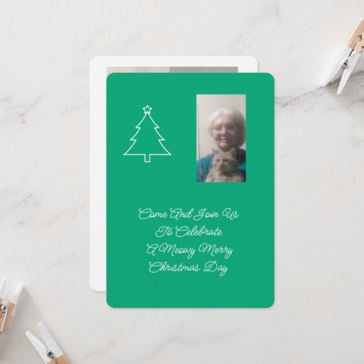 Cat Christmas Party Einladung (Vorderseite/Rückseite Beispiel)