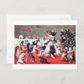 Cat Christmas Party mit Kittens, Louis Wain Postc Postkarte (Vorne/Hinten)