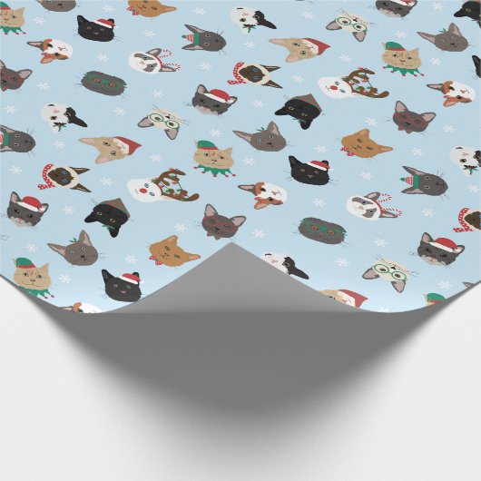 Cat Christmas Pattern Geschenkpapier (Ecke)