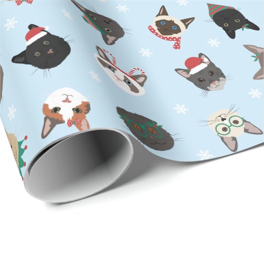 Cat Christmas Pattern Geschenkpapier (Rolleneckpunkt)