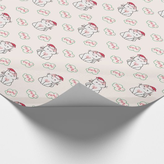 Cat Christmas Pattern Geschenkpapier (Ecke)