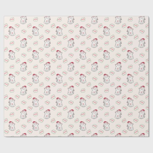 Cat Christmas Pattern Geschenkpapier (Flach)