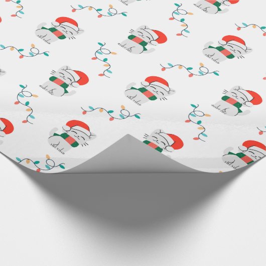 Cat Christmas Pattern Geschenkpapier (Ecke)