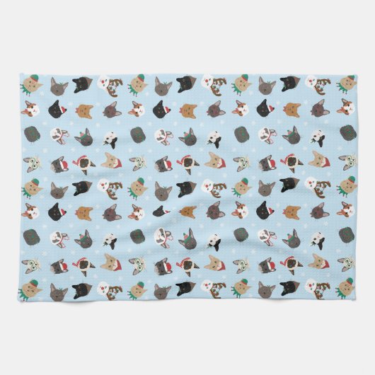 Cat Christmas Pattern Geschirrtuch (Horizontal)