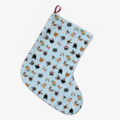 Cat Christmas Pattern Großer Weihnachtsstrumpf (Vorderansicht (hängend))