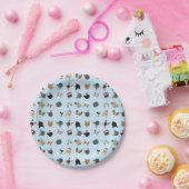 Cat Christmas Pattern Pappteller (Party)