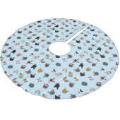 Cat Christmas Pattern Polyester Weihnachtsbaumdecke (Schrägansicht)