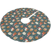 Cat Christmas Pattern Polyester Weihnachtsbaumdecke (Schrägansicht)