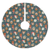 Cat Christmas Pattern Polyester Weihnachtsbaumdecke (Vorderseite)