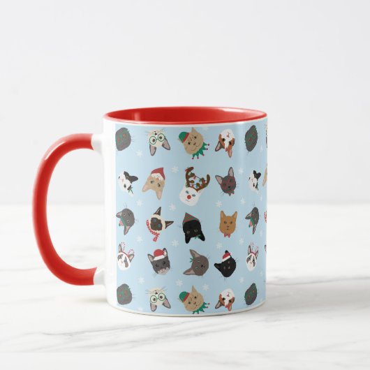 Cat Christmas Pattern Tasse (Links)