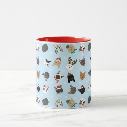 Cat Christmas Pattern Tasse (Zentrum)