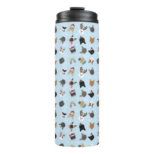 Cat Christmas Pattern Thermosbecher (Vorderseite)