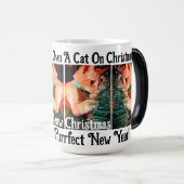 Cat Christmas Photo text customize Verwandlungstasse (VorderseiteRechts)