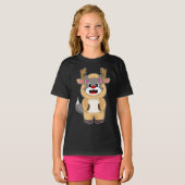 Cat Christmas Reindeer T-Shirt (Vorne ganz)