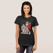 Cat Christmas Santa Caticorn Meowy Xmas T-Shirt (Vorne ganz)