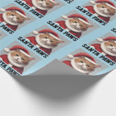 CAT CHRISTMAS, SANTA PAWS FUNNY GESCHENKPAPIER (Ecke)