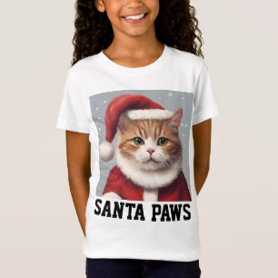 CAT-CHRISTMAS, SANTA PAWS KIDS T - Shirt