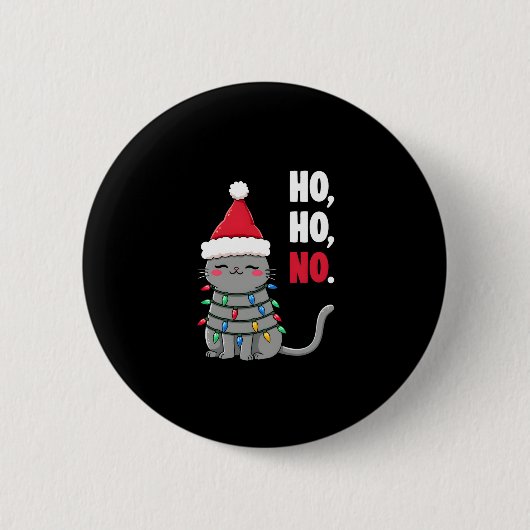 Cat Christmas Shirt Kids Funny Santa Cat Christmas Button (Vorderseite)